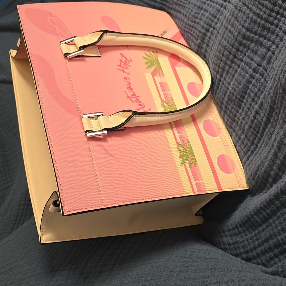 Aldo Pink and White Satchel with Structured Design - Picture 2 of 8